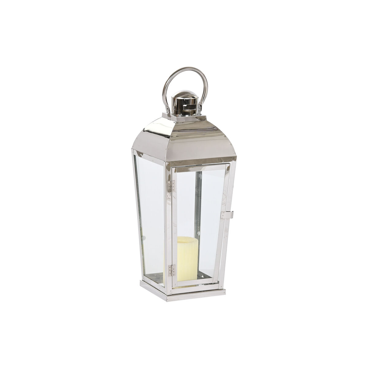 Lykta Home ESPRIT Silvrig Glas Stål Kromad 23 x 23 x 60 cm (3 Delar) - 2
