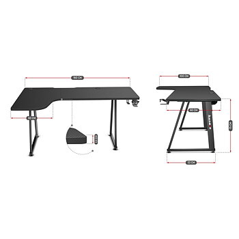Skrivbord Huzaro HZ-Hero 7.7 Svart 160 x 60 cm