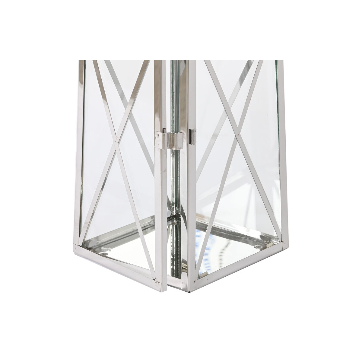 Lykta Home ESPRIT Silvrig Glas Stål Kromad 20 x 20 x 48 cm (3 Delar) - 3