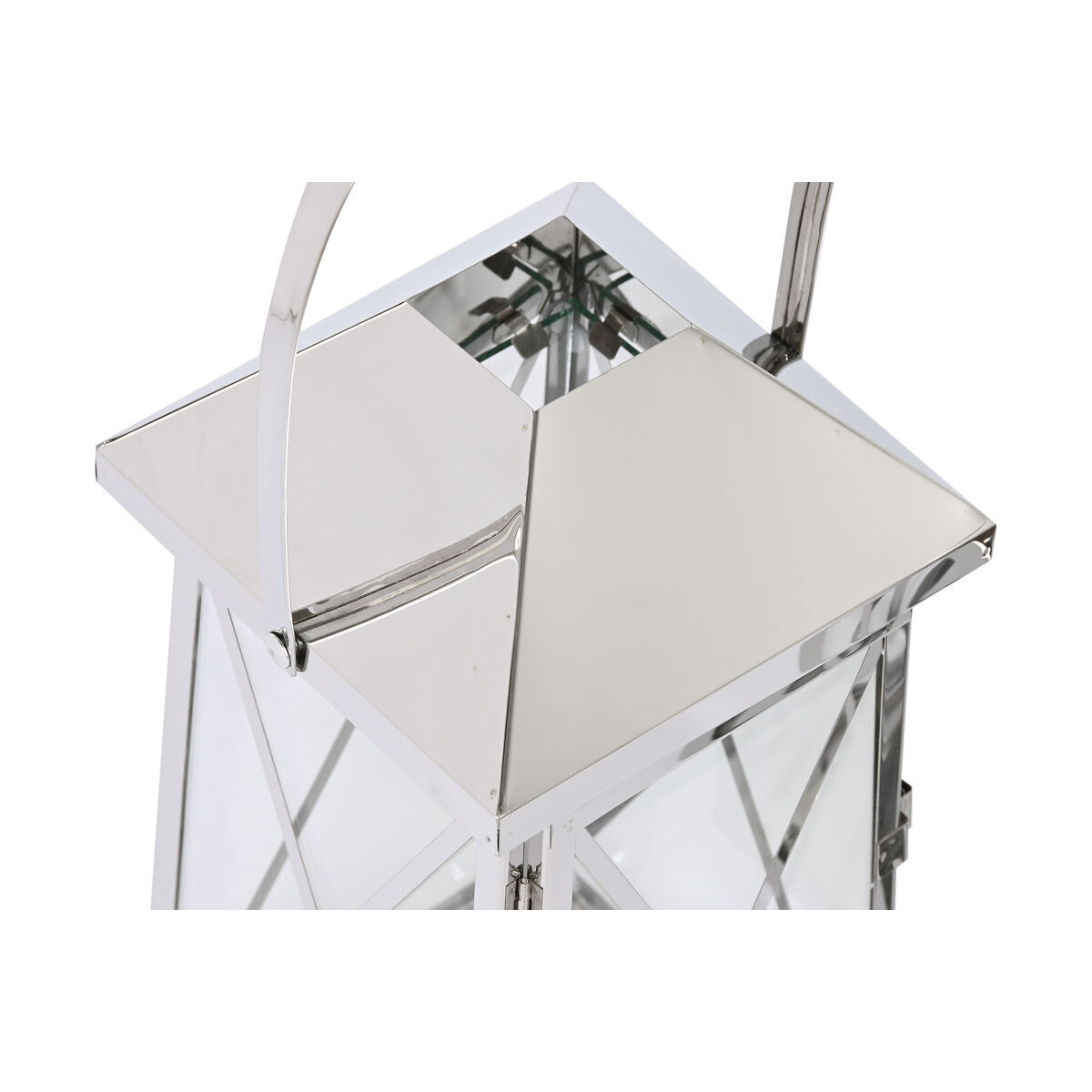 Lykta Home ESPRIT Silvrig Glas Stål Kromad 20 x 20 x 48 cm (3 Delar) - 4