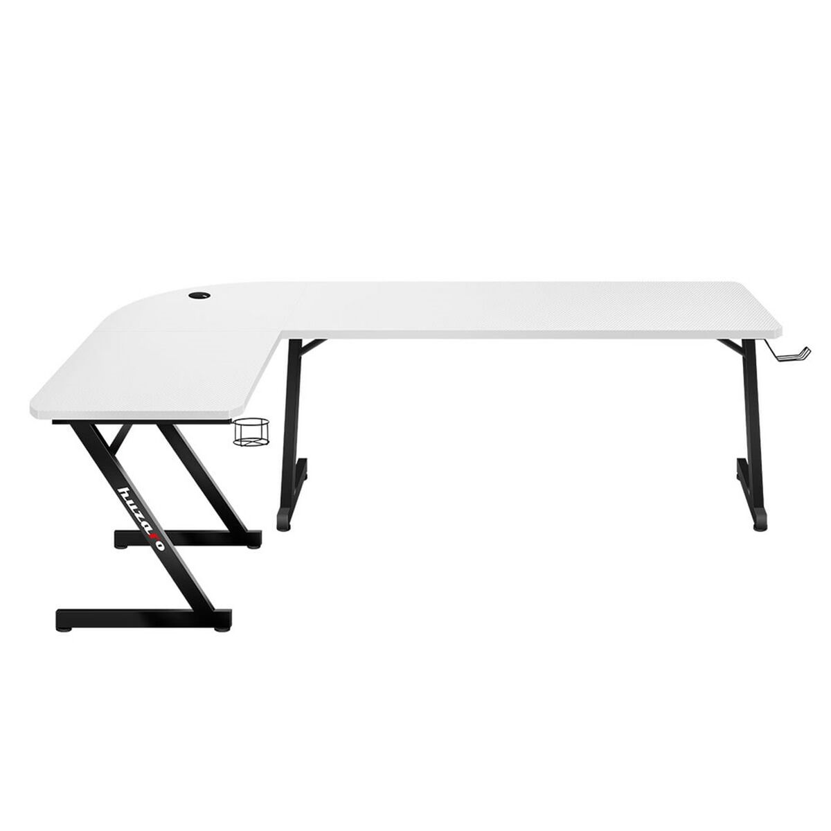 Skrivbord Gaming Huzaro HZ-Hero 7.0 Vit Svart Kolfiber 154 x 72,5 x 117 cm - 2