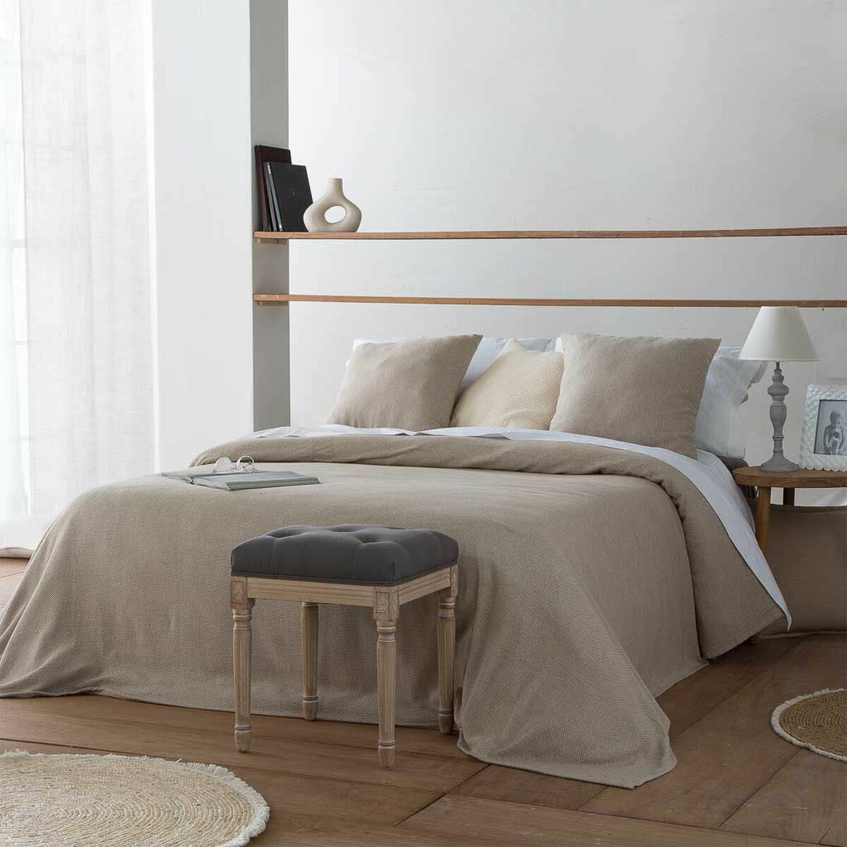 Sittpall Alexandra House Living Grå Gummi Trä 41 x 48 x 41 cm - 3