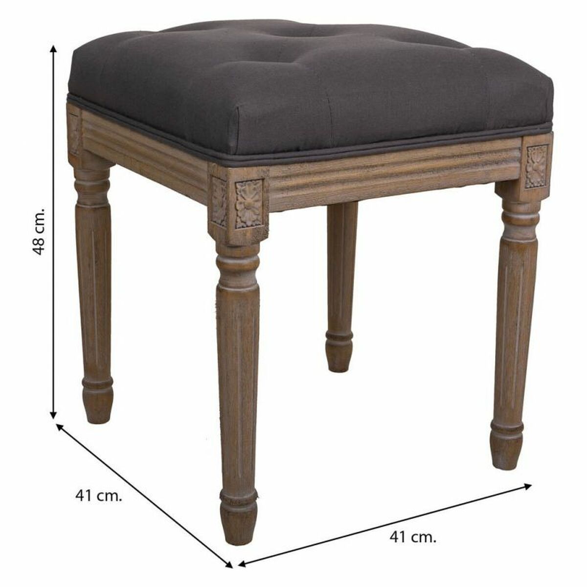 Sittpall Alexandra House Living Grå Gummi Trä 41 x 48 x 41 cm - 5