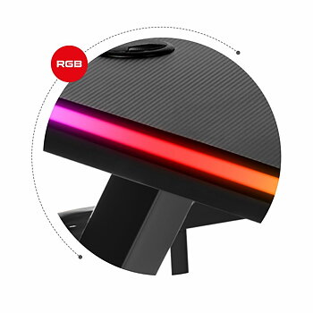 Skrivbord Gaming Huzaro HZ-Hero 5.0 RGB Svart Stål Kolfiber 116 x 69,5 x 59 cm