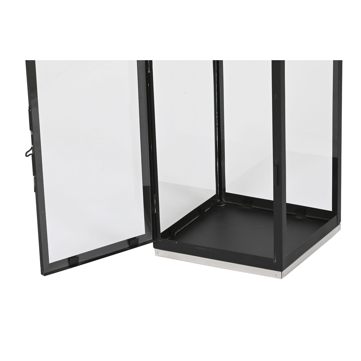 Lykta Home ESPRIT Svart Silvrig Glas Stål 18 x 18 x 41 cm (2 Delar) - 3