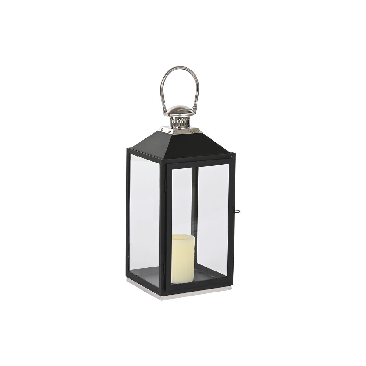 Lykta Home ESPRIT Svart Silvrig Glas Stål 18 x 18 x 41 cm (2 Delar) - 2