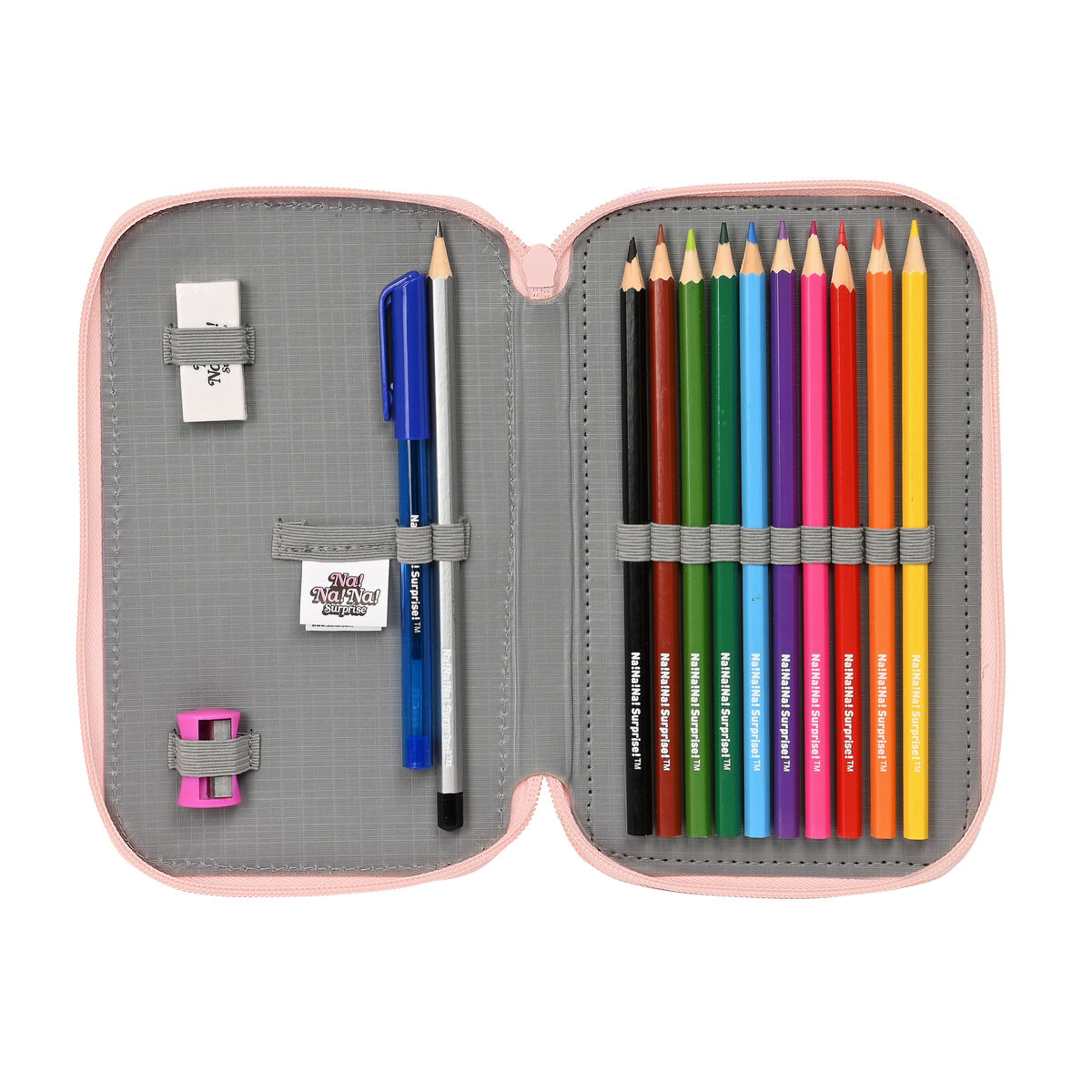 Dubbelt pennfodral Na!Na!Na! Surprise Fabulous Rosa 12.5 x 19.5 x 4 cm (28 Delar) - 2