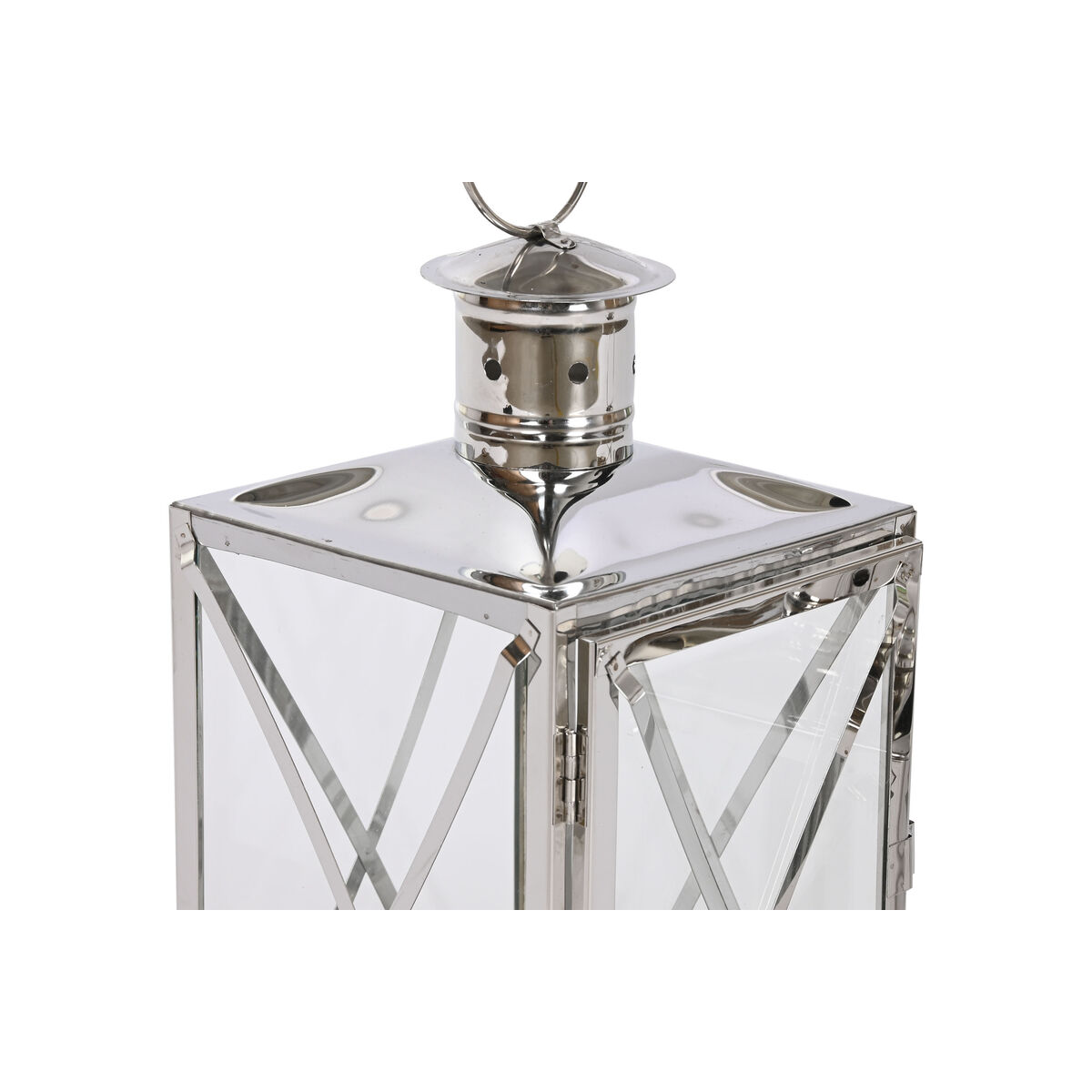 Lykta Home ESPRIT Silvrig Glas Stål Kromad 16 x 15 x 32 cm (2 Delar) - 4