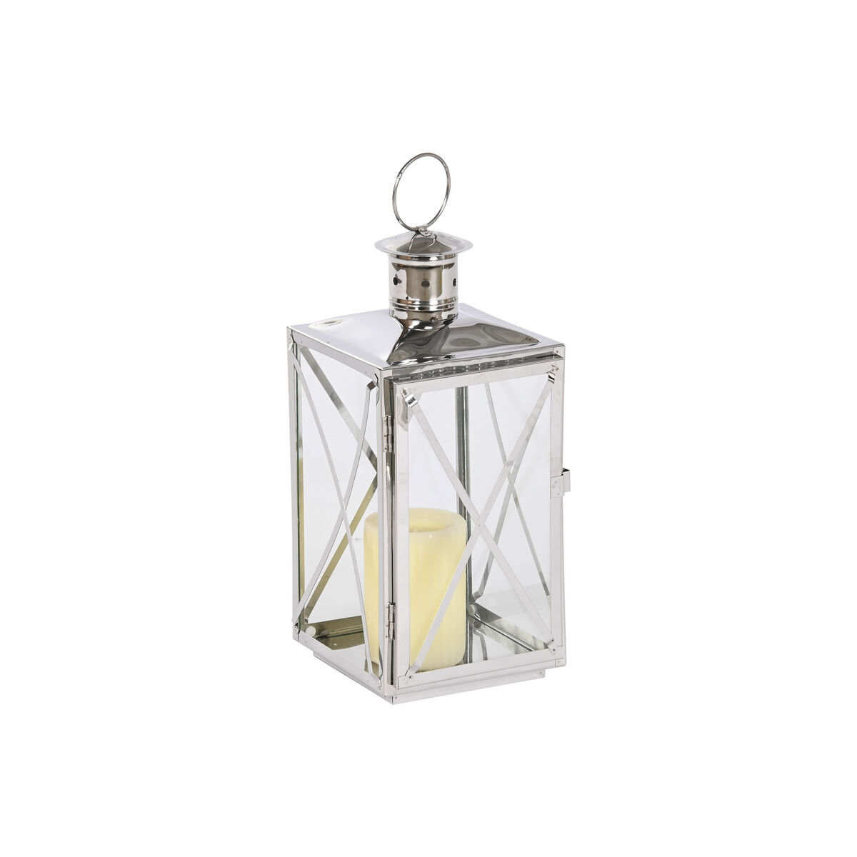 Lykta Home ESPRIT Silvrig Glas Stål Kromad 16 x 15 x 32 cm (2 Delar) - 2