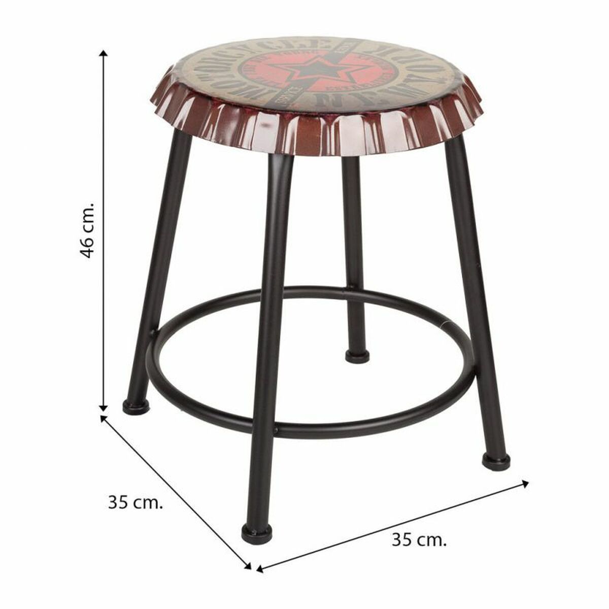 Sittpall Alexandra House Living Svart Järn 35 x 46 x 35 cm - 5