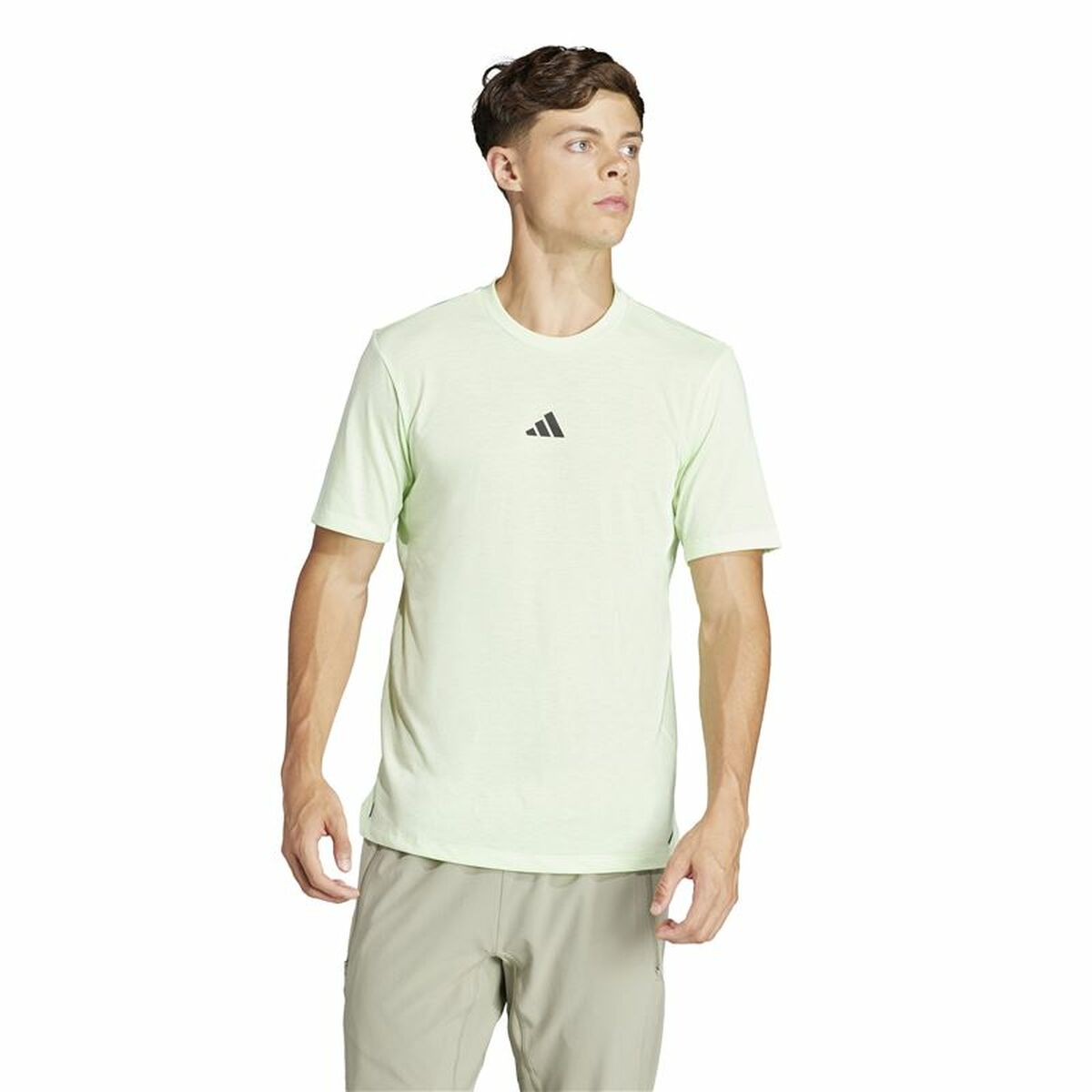 T-shirt med kortärm Herr Adidas Essentials Wo Logo Limegrön - 2