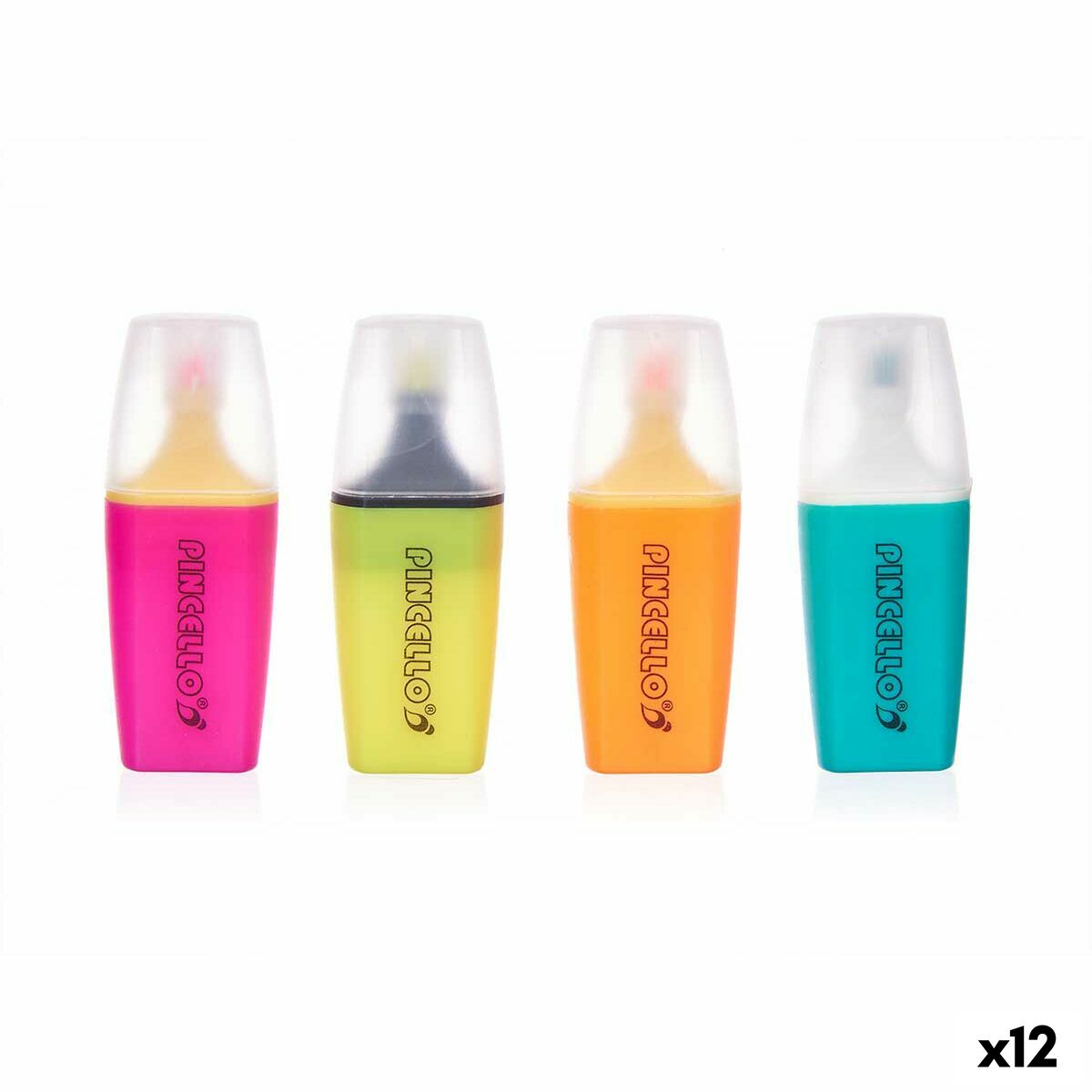 Fluorescerande markörsuppsättning Pincello 495 Gul Grön Multicolour Orange Rosa (12 antal) - 5