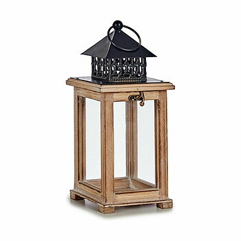 Lykta Gift Decor Brun Svart Trä Metall Glas 13 x 29 x 13 cm 13,4 x 29 x 13,4 cm (6 antal)