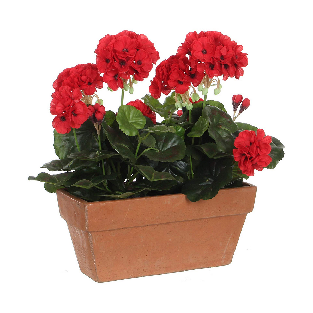 Dekorativ växt Mica Decorations Keramik Röd PVC (29 x 13 x 40 cm) - 2