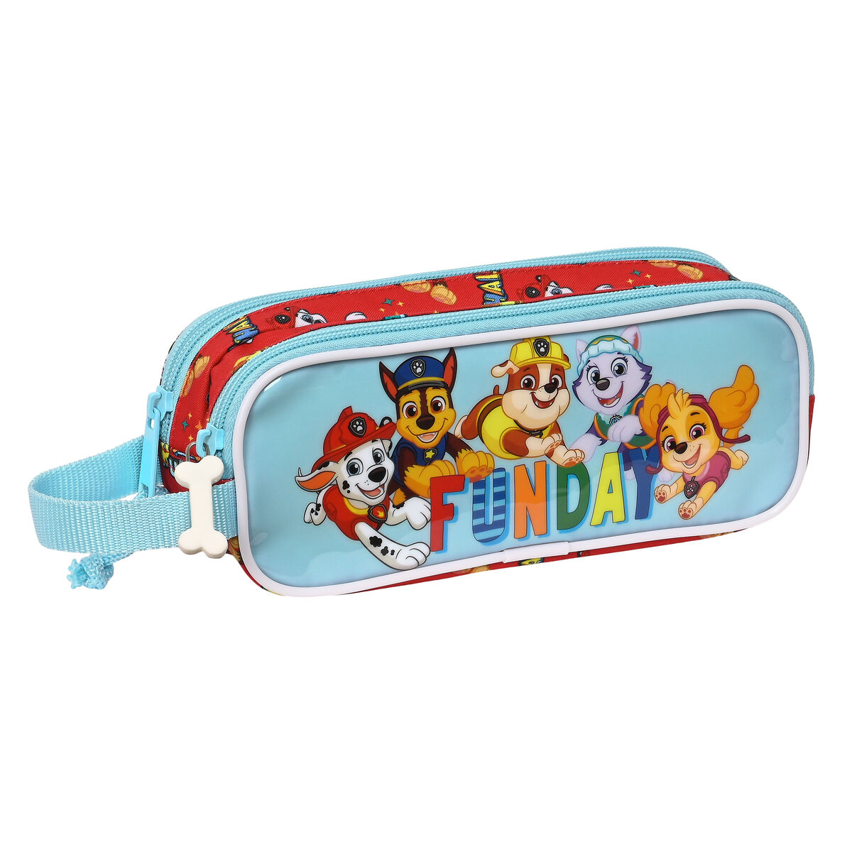 Dubbel bär-allt The Paw Patrol Funday Röd Ljusblå (21 x 8 x 6 cm)