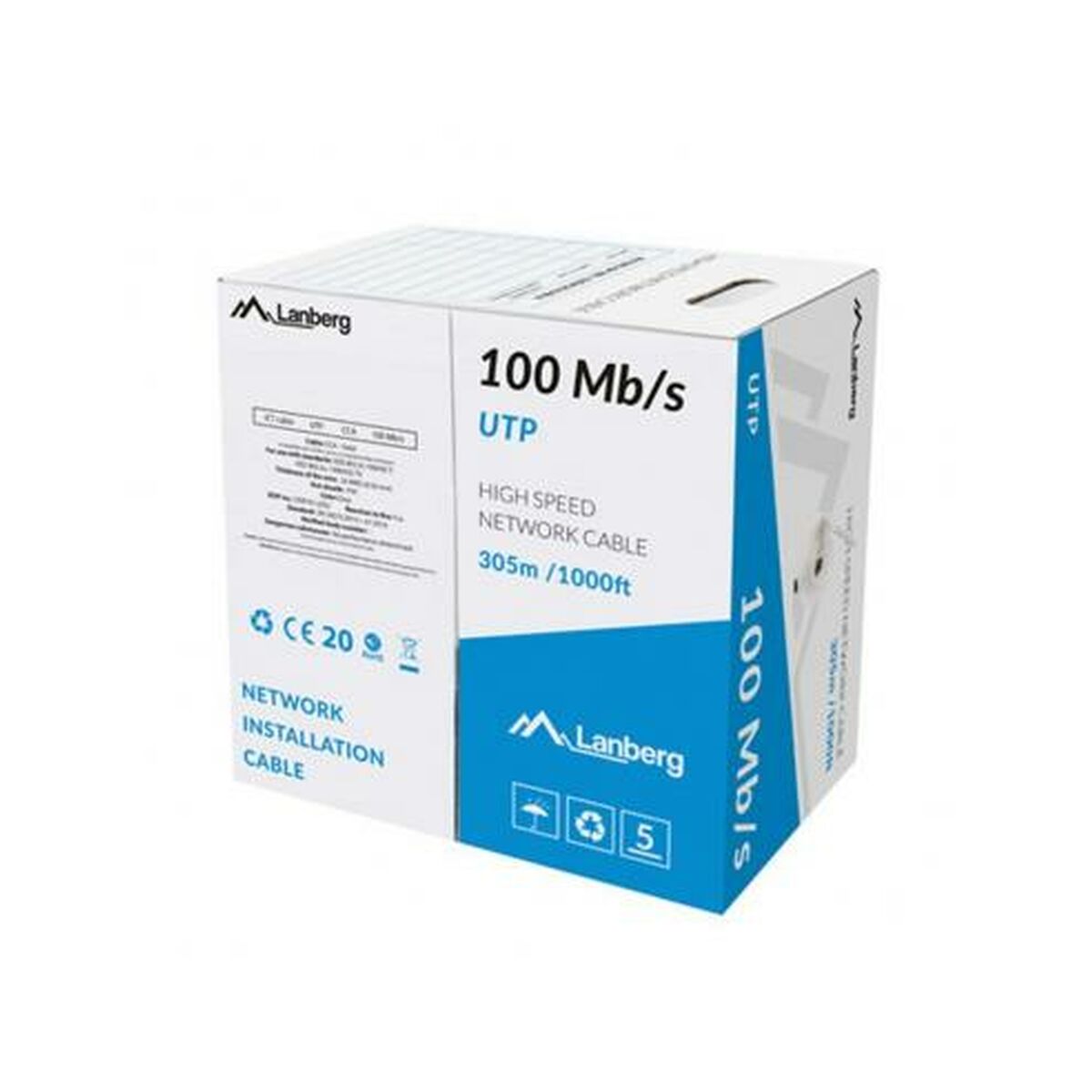 Nätverkskabel Lanberg LCU5-10CC-0305-S 305 m Grå Spole 10/100/1000 Mbps - 2