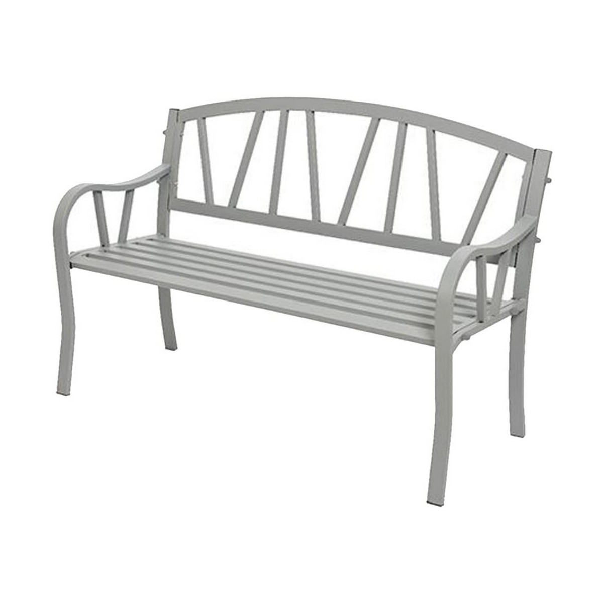 Bänk med ryggstöd Grå Järn (123 X 53 X 86 cm)