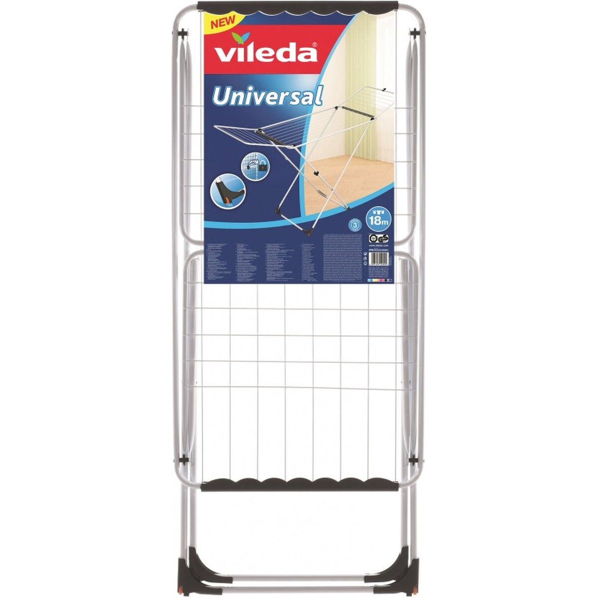 Torklina Vileda X-Legs Universal Grå Stål (180 x 55 x 93 cm) (18 m) - 7