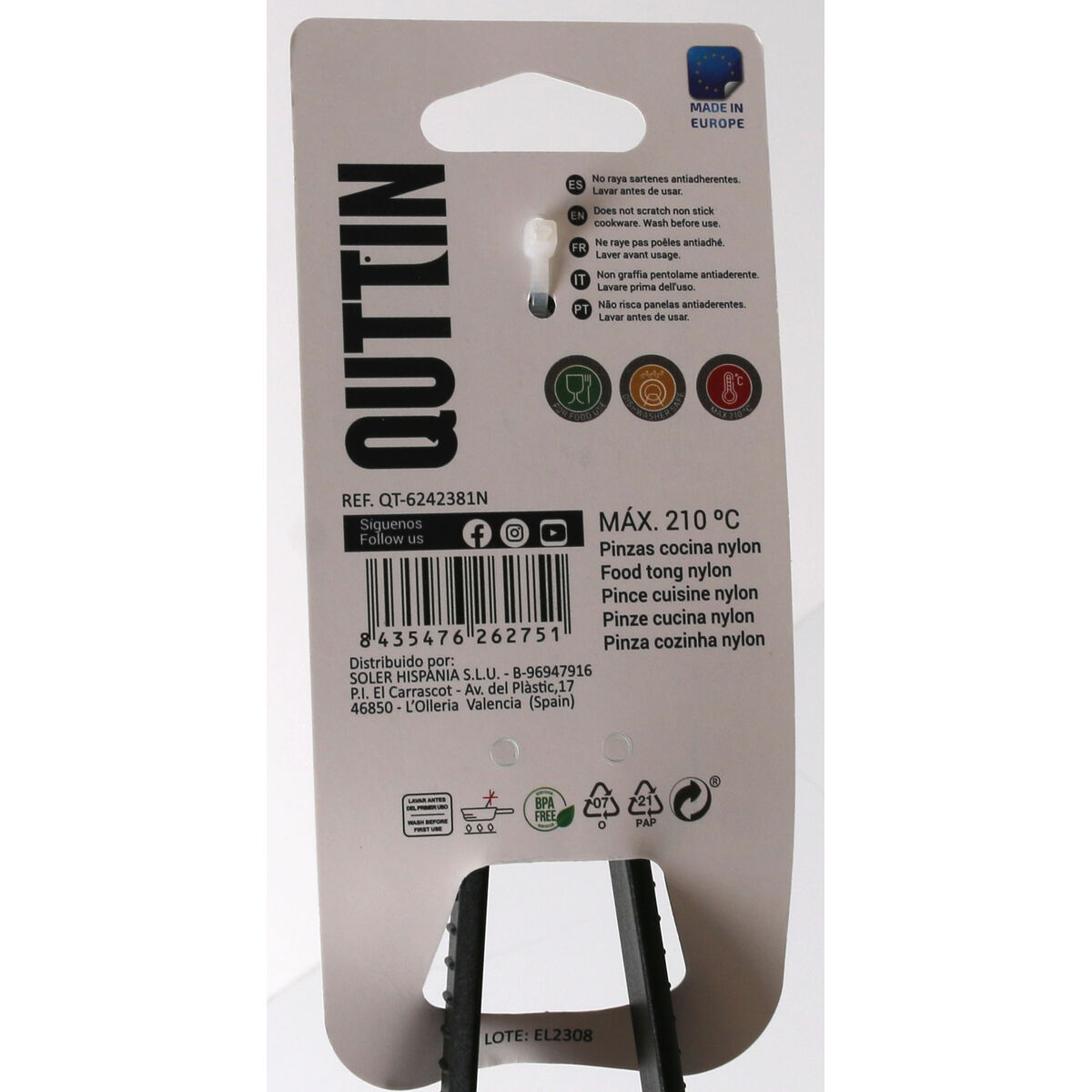 Kökstänger Quttin Svart Nylon 28 x 8 x 1,7 cm (24 antal) - 5