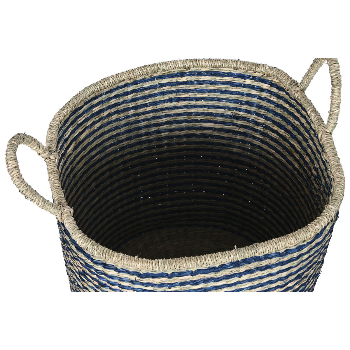 Korg - set Home ESPRIT Blå Naturell Jute Sjögräs Medelhavs 43 x 43 x 54 cm (3 Delar) - 3