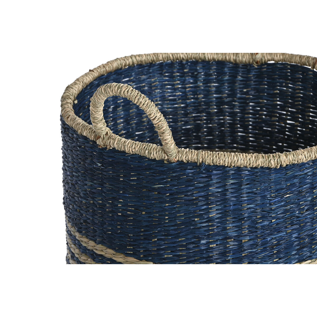 Korg - set Home ESPRIT Blå Naturell Jute Sjögräs Medelhavs 43 x 43 x 54 cm (3 Delar) - 2