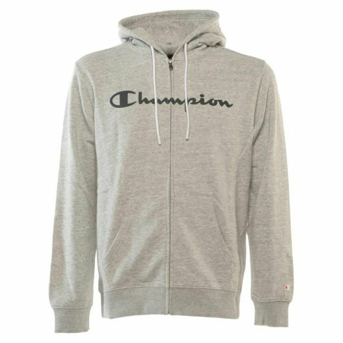 Tröja med huva Herr Champion Hooded Full Zip Grå - 4