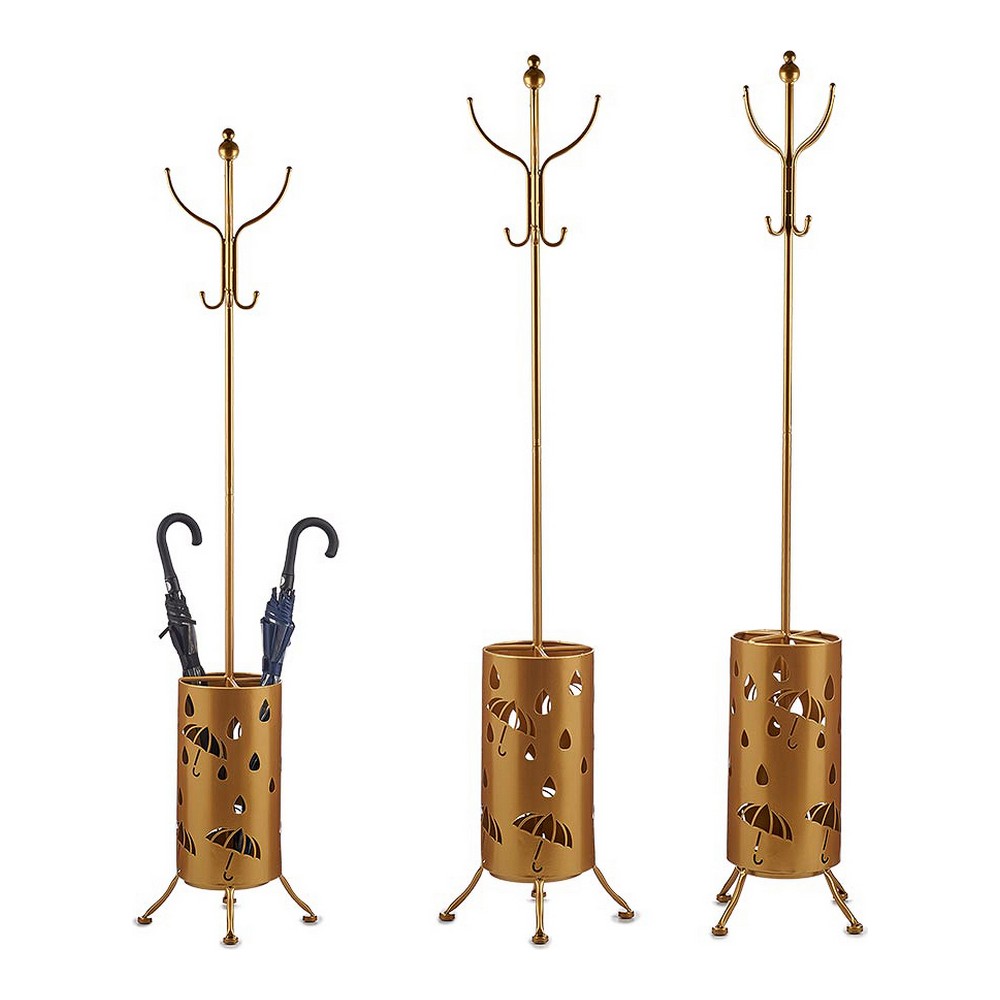 Kapphängare Gift Decor Gyllene Metall 44 x 185 x 44 cm Paraplyställ - 2