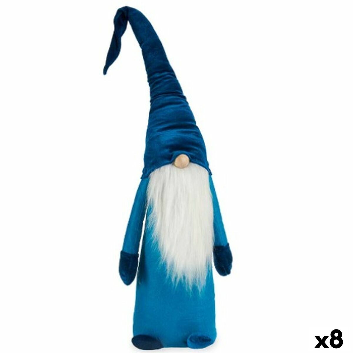 Prydnadsfigur Gnom Blå Vit Silvrig Polyester Trä Sand 20 x 100 x 25 cm (8 antal) - 4