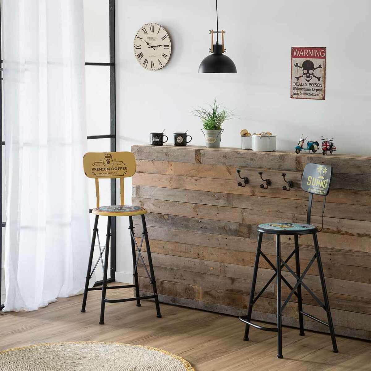 Sittpall Alexandra House Living Gul Järn 40 x 100 x 46 cm - 3