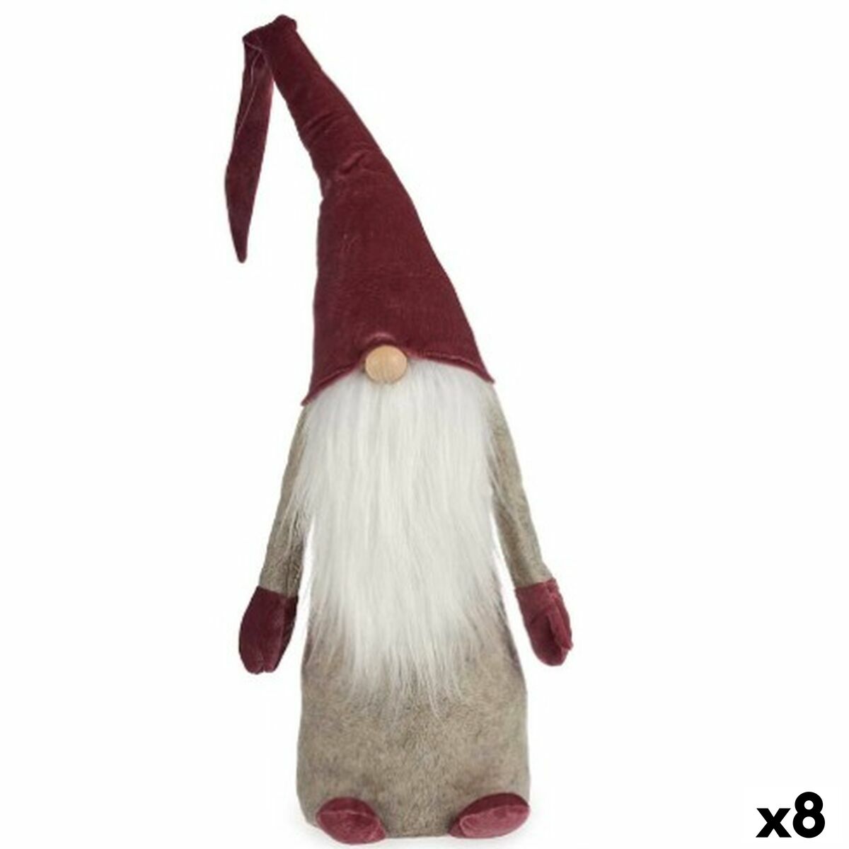 Prydnadsfigur Gnom Vit Grå Rosa Polyester Trä Sand 20 x 100 x 25 cm (8 antal) - 4