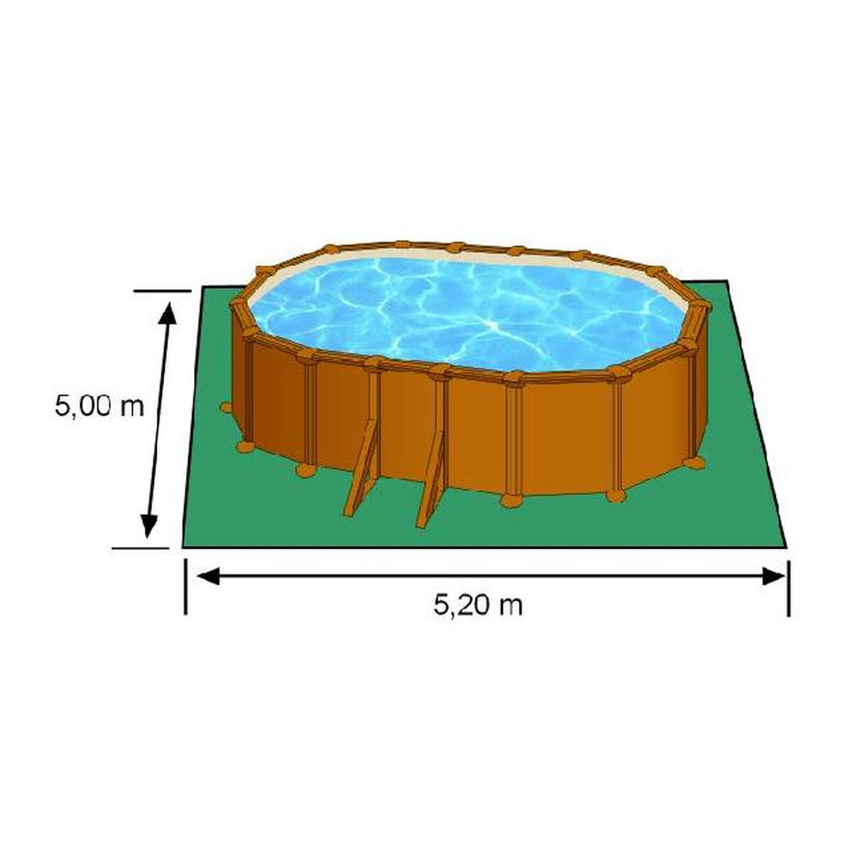 Bollhav Gre Pacific KIT500W Oval Trä 500 x 300 x 120 cm - 2
