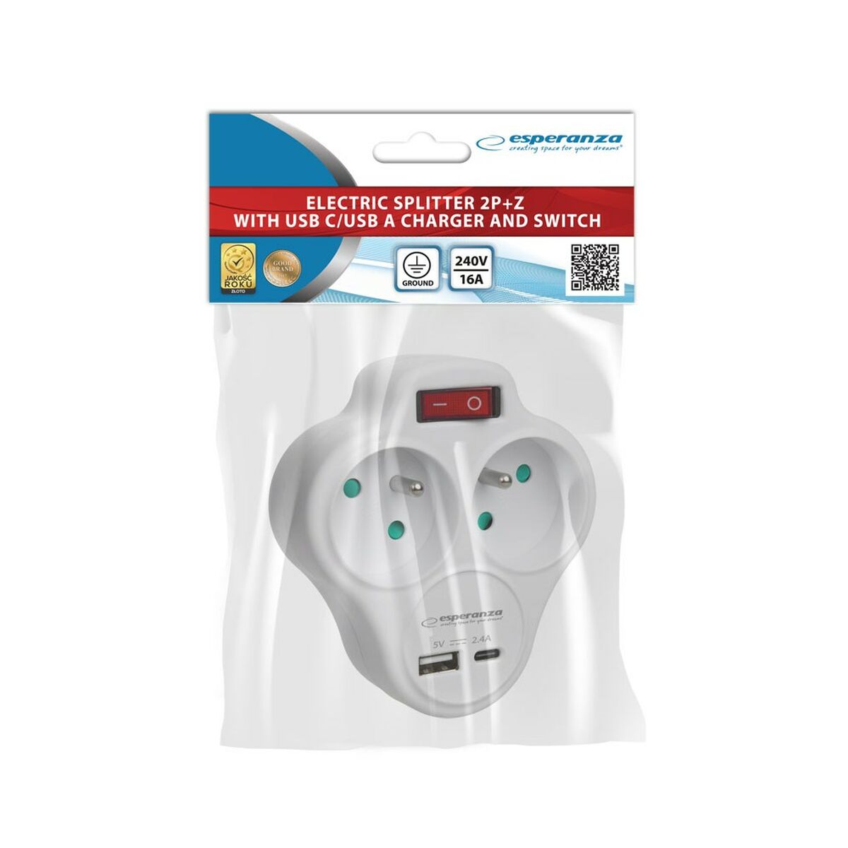Plugg adapter Esperanza ELK311W 2 Plug - 3