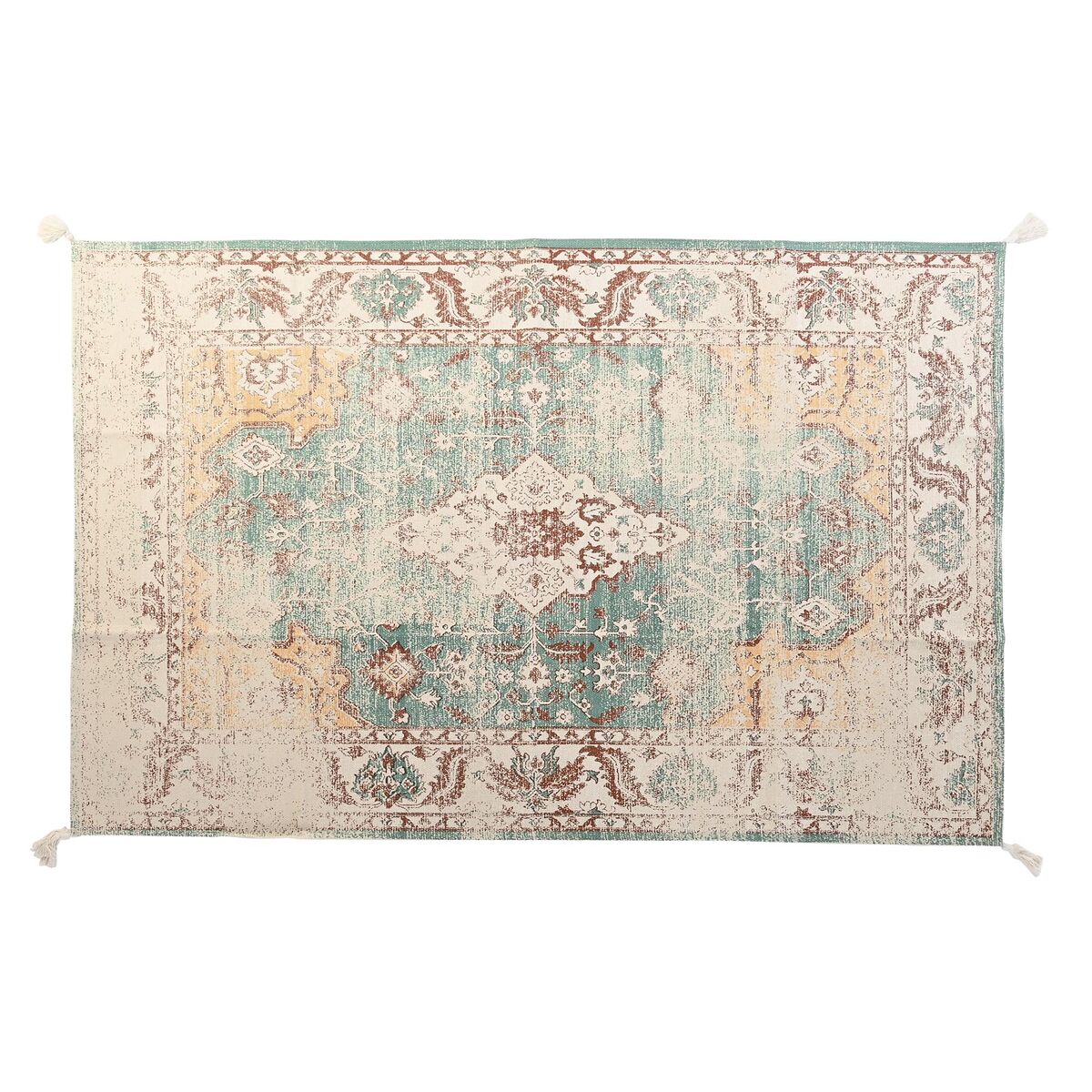 Matta DKD Home Decor Antikbehandlad Blå Bomull Arab Frans (120 x 180 x 1 cm)