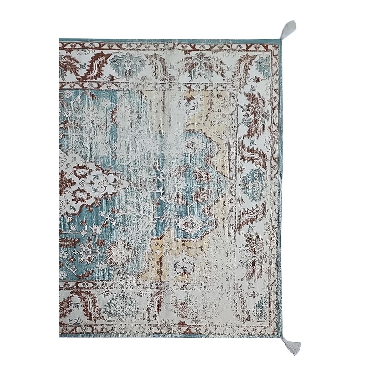 Matta DKD Home Decor Antikbehandlad Blå Bomull Arab Frans (120 x 180 x 1 cm) - 2