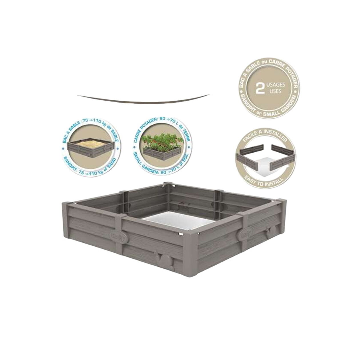 Sandlåda Smoby Plast 77 x 76 x 17 cm 60 L - 2