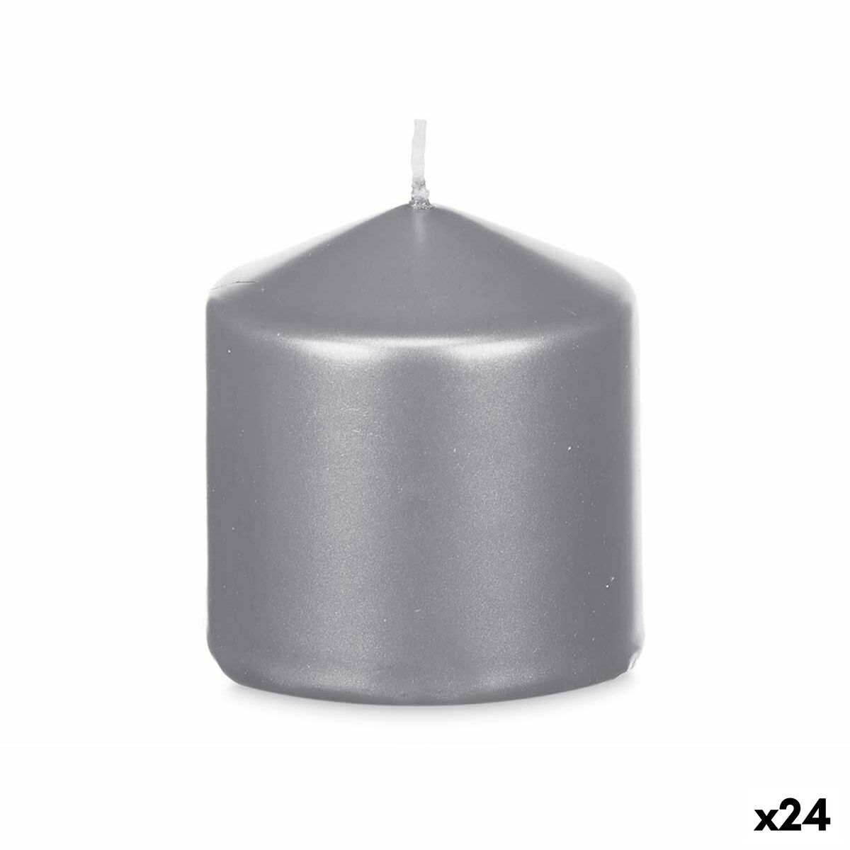 Ljus Acorde Silvrig 7 x 7,5 x 7 cm (24 antal)