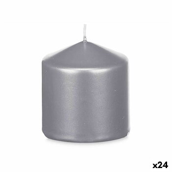 Ljus Acorde Silvrig 7 x 7,5 x 7 cm (24 antal)