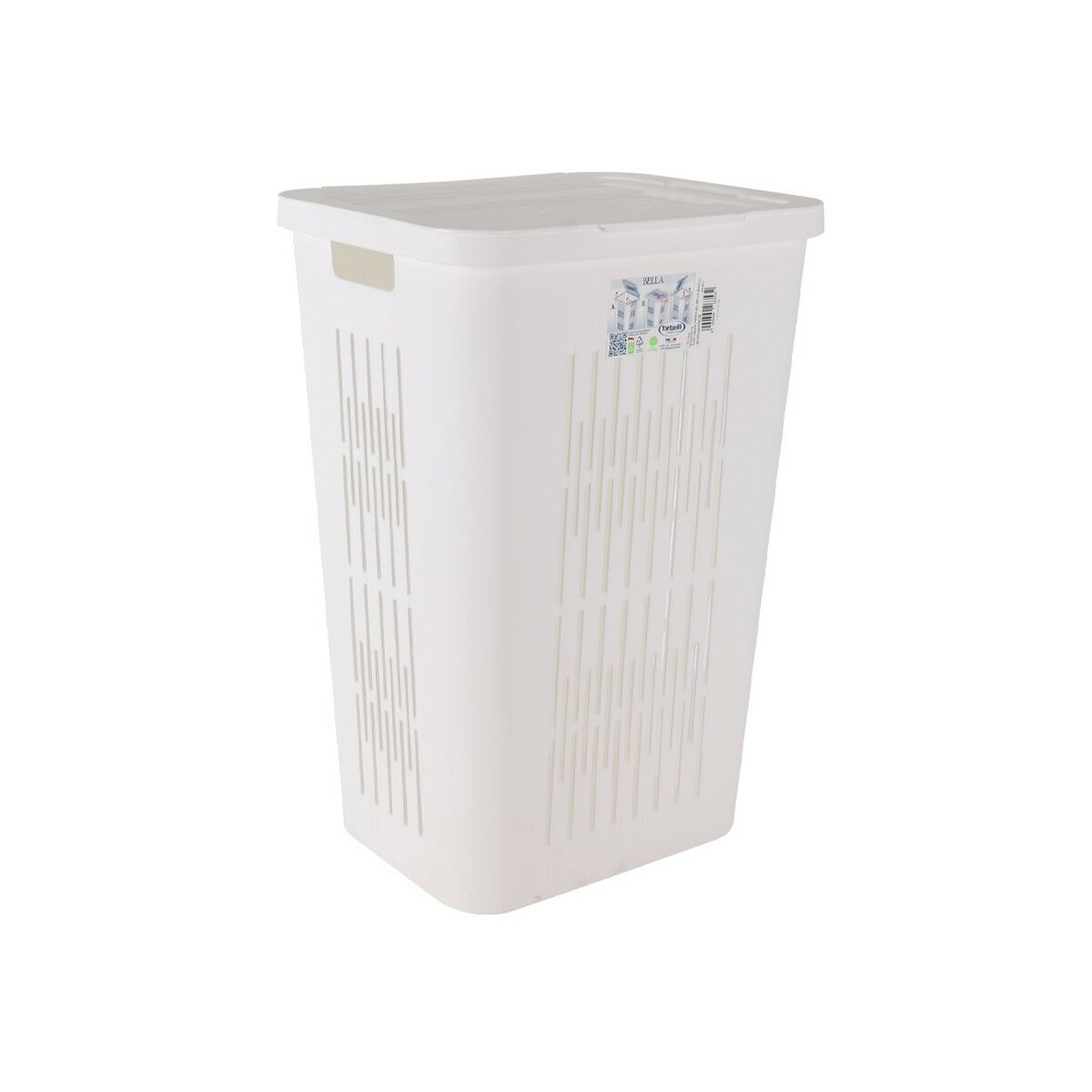 Tvättkorg Tontarelli Bella Dubbelt lock 60 L Vit 40,5 x 33 x 59 cm (5 antal) - 3