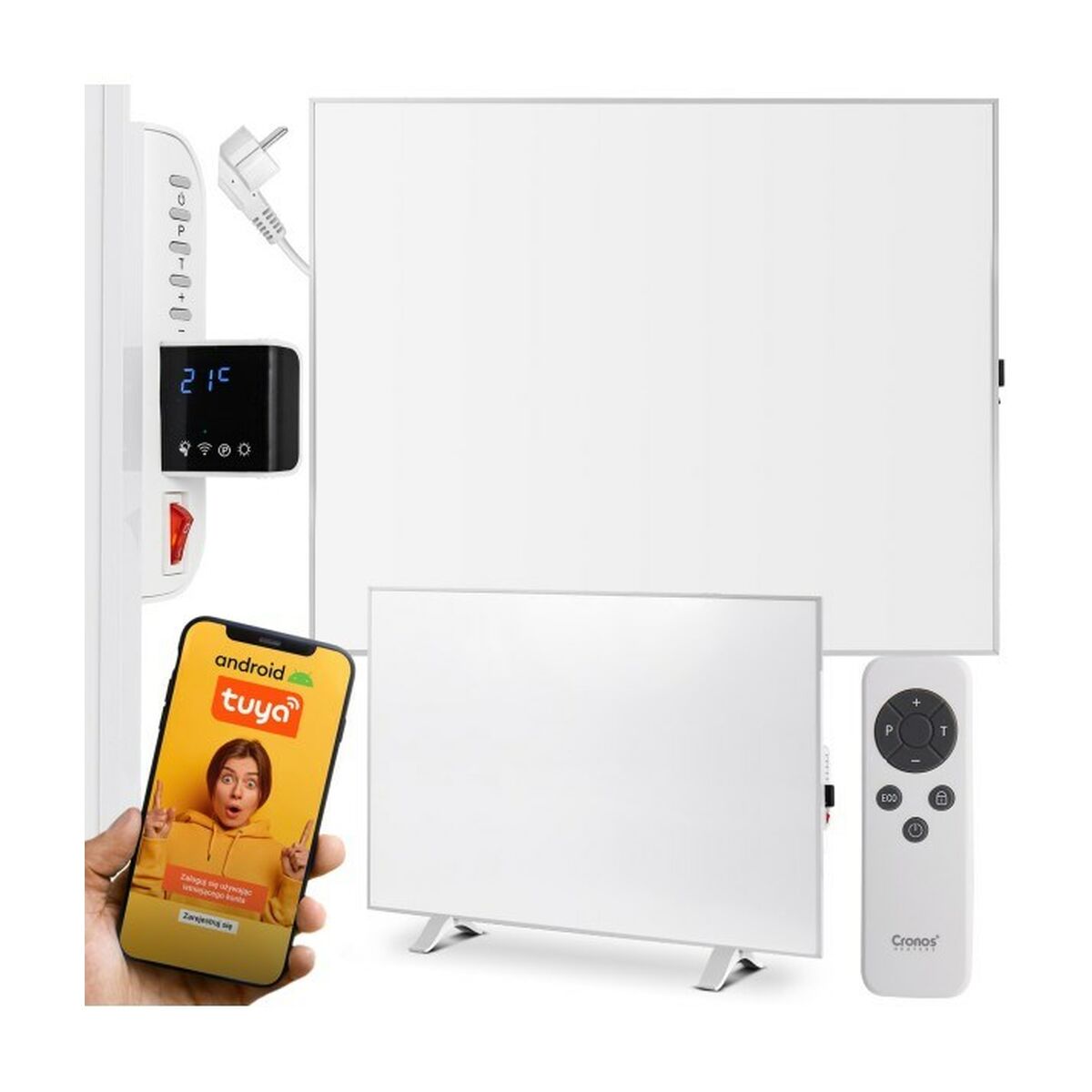 Värmeelement Cronos CRP-1200TWP Vit Grå 1200 W 1 Delar