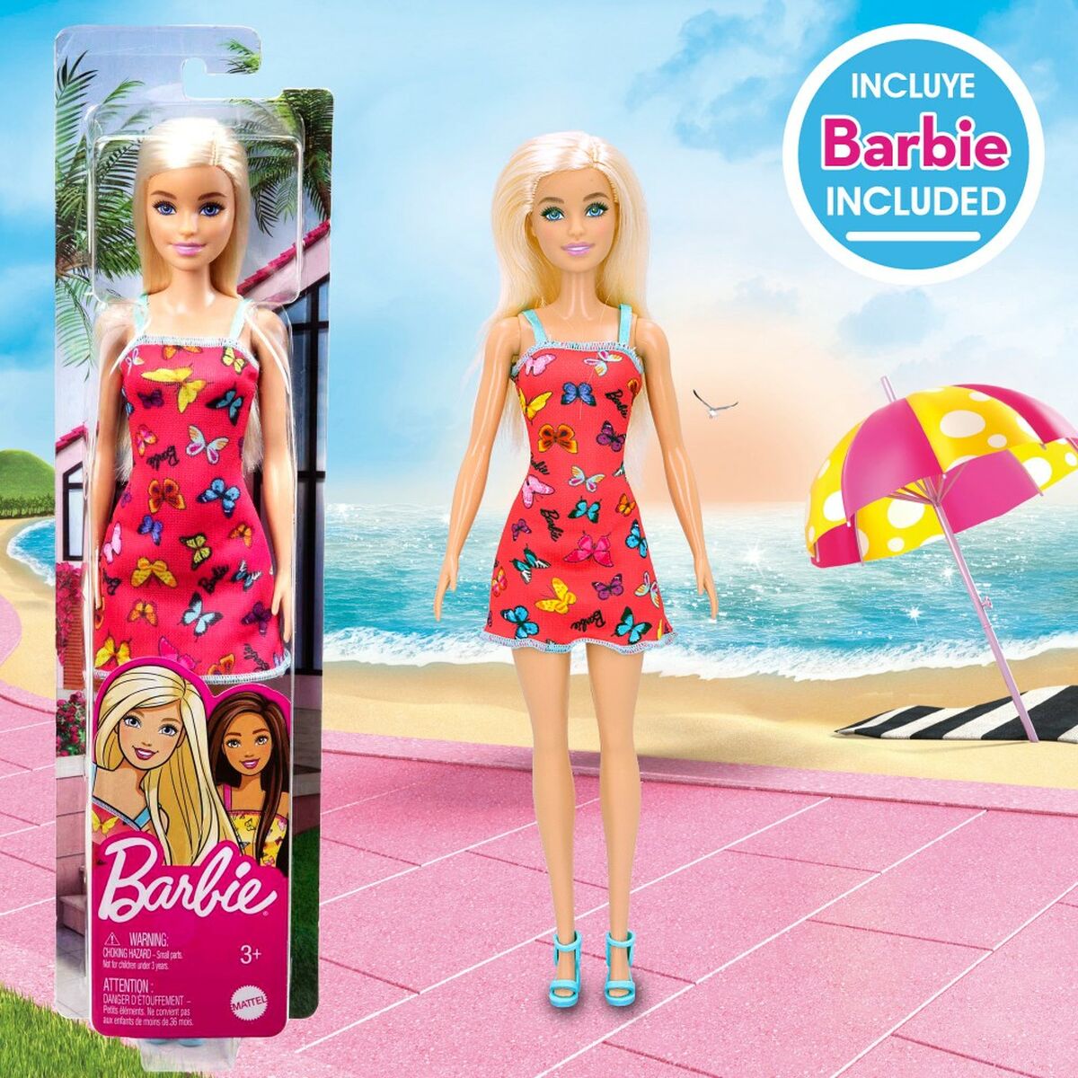 Strandleksaker set Barbie 8 Delar Ø 18 cm - 5