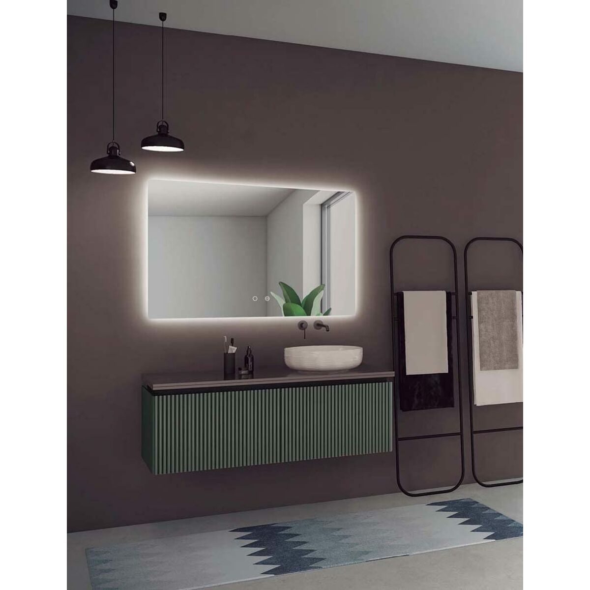 Badrumsspegel med LED-belysning Ledimex ITAL007-90 90 x 80 cm