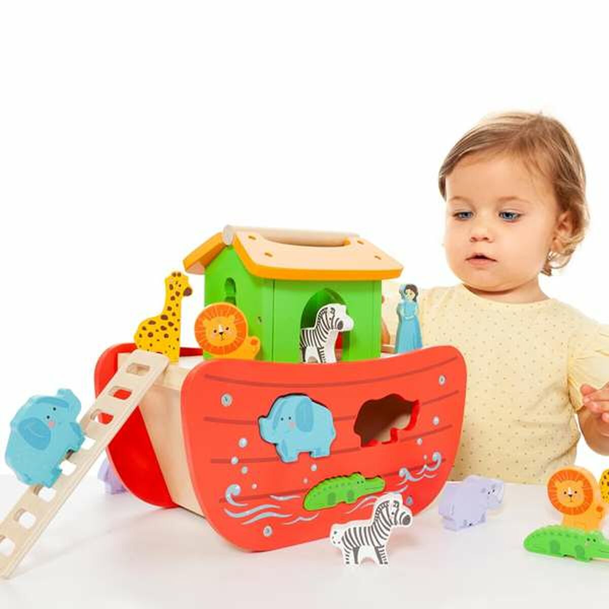 Playset Moltó Noah's ark Trä 17 Delar - 7