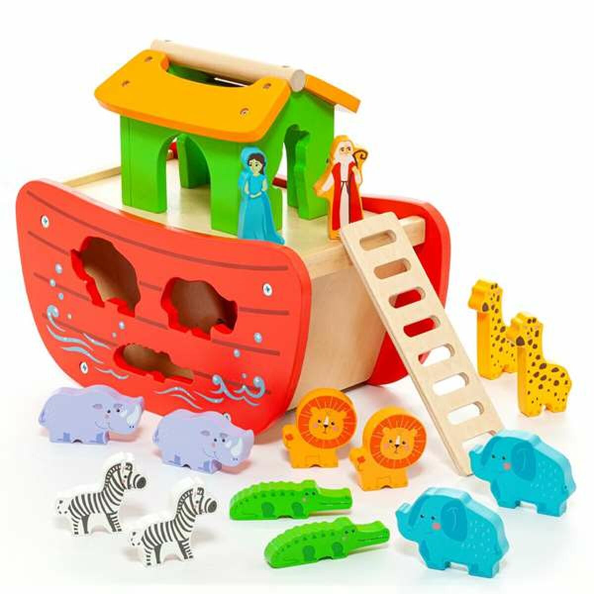 Playset Moltó Noah's ark Trä 17 Delar - 9