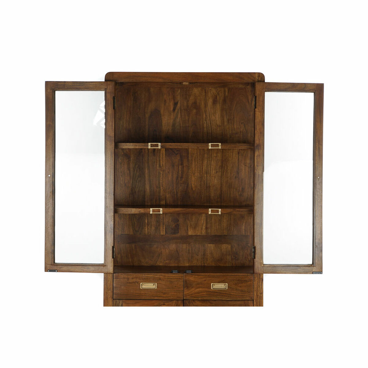 Visningsställ DKD Home Decor 85 x 42 x 190 cm Glas Gyllene Brun Akaciaträ - 4