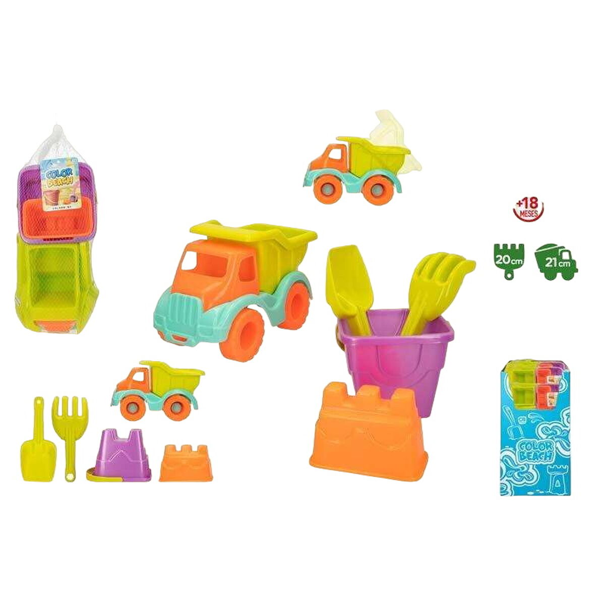 Strandleksaker set Colorbaby Tippbil 21 cm 5 Delar