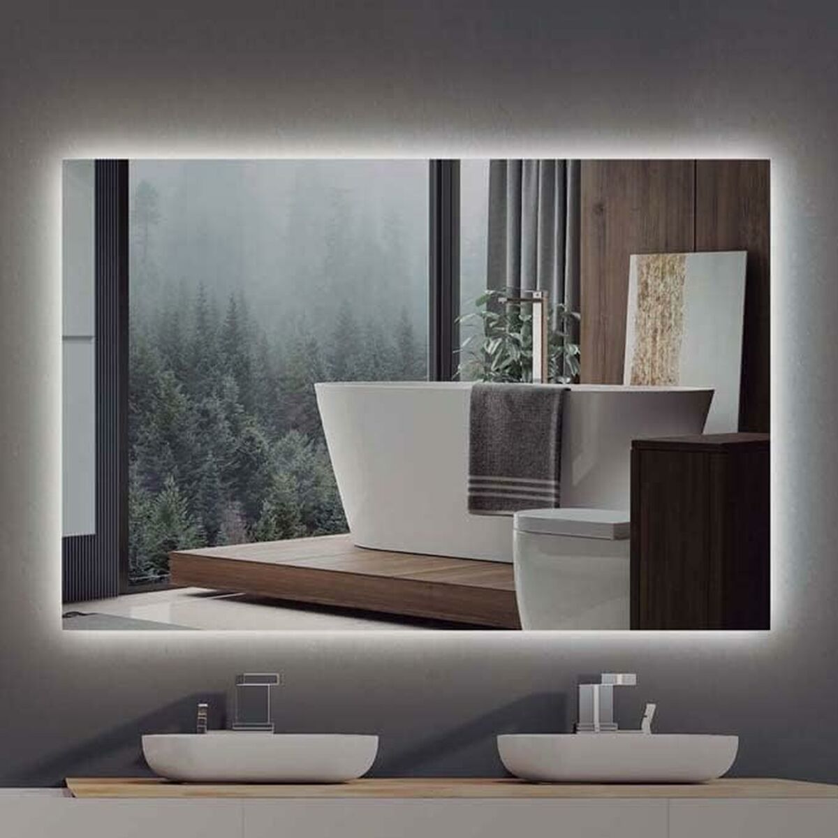 Badrumsspegel med LED-belysning Ledimex SUEC006-100 100 x 80 cm - 2
