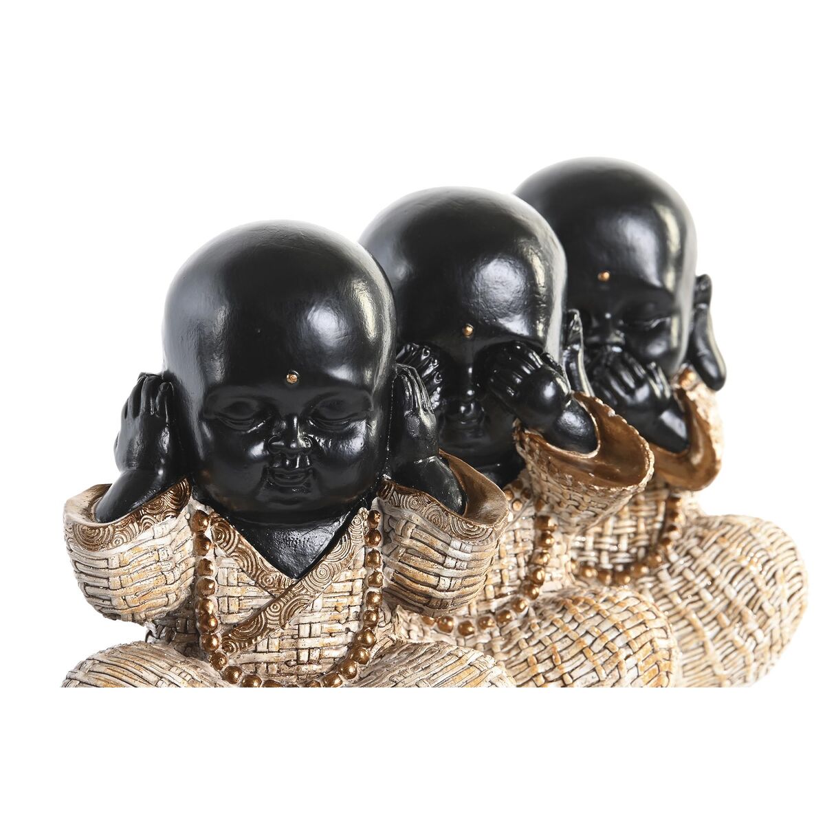 Prydnadsfigur DKD Home Decor Röd Beige Harts Munk Orientalisk (12 x 7,5 x 15,5 cm) (6 antal) - 2