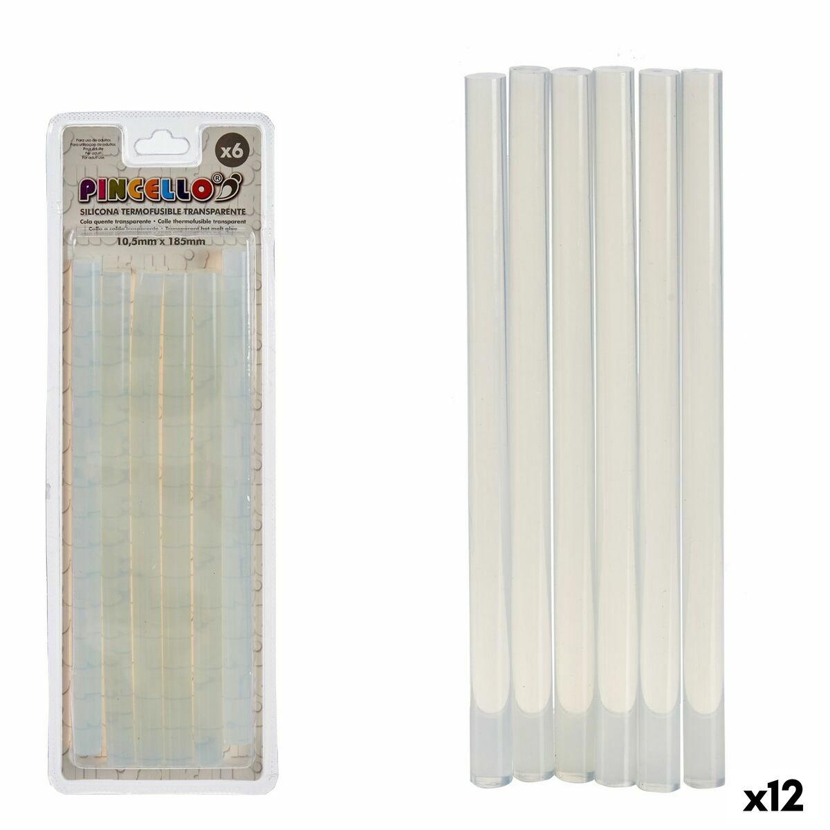 Silikon Pincello Transparent 1 x 24 x 8,5 cm Stång (12 antal) - 4