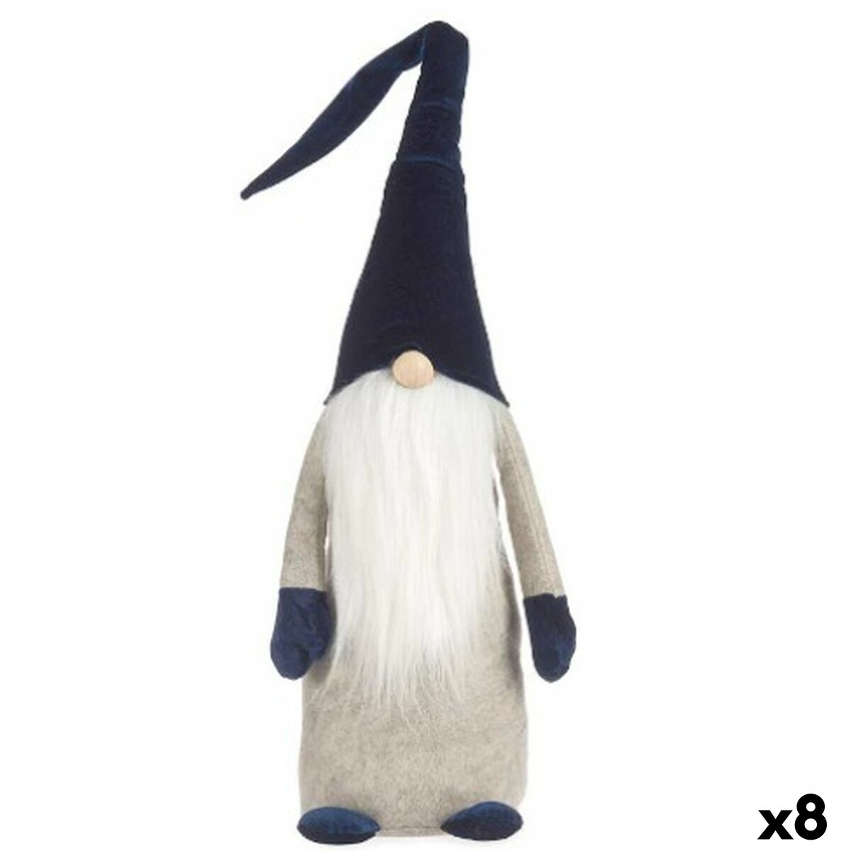 Prydnadsfigur Gnom Blå Vit Grå Polyester Trä Sand 20 x 100 x 25 cm (8 antal) - 4