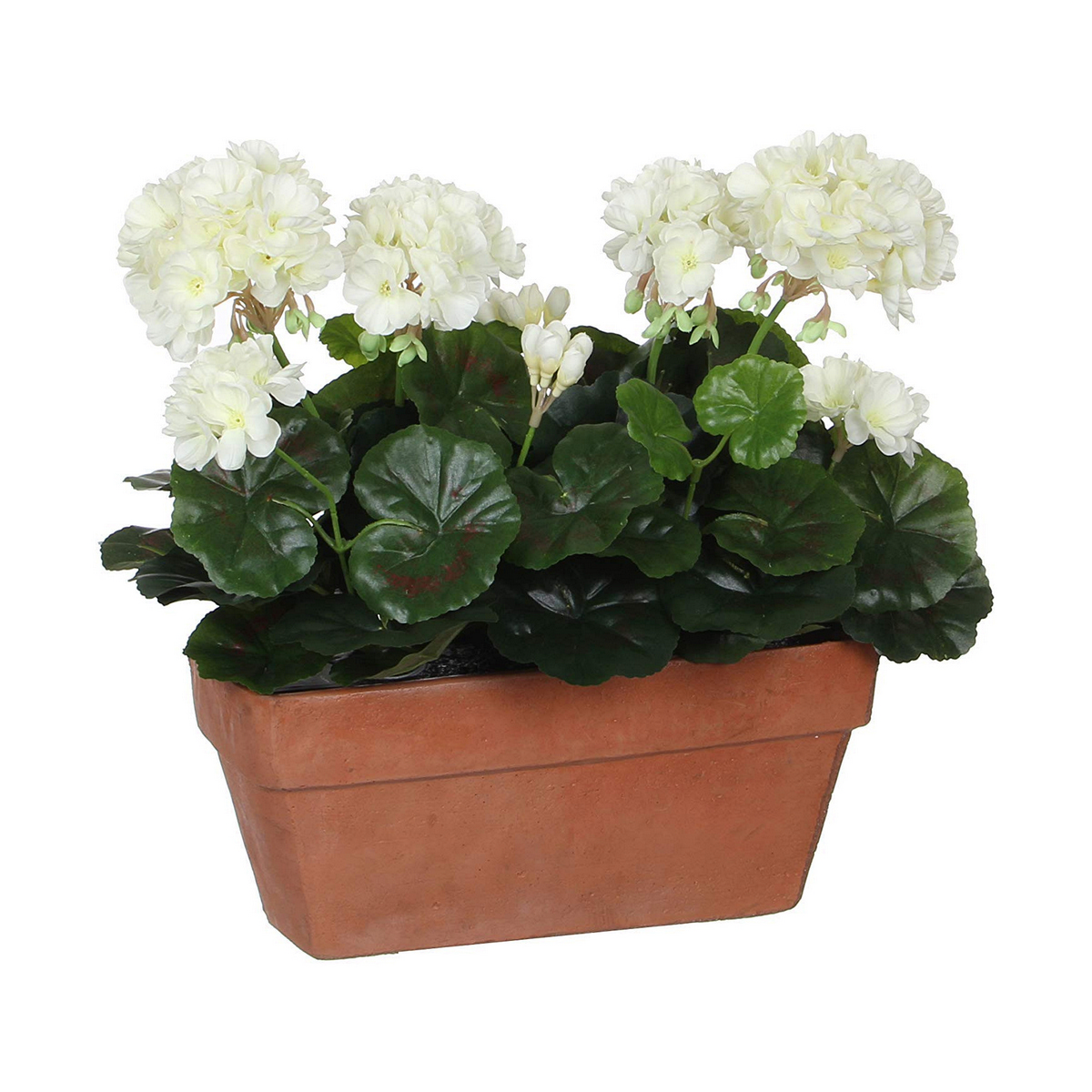 Dekorativ växt Mica Decorations Keramik Vit Gul PVC Pelargon (29 x 13 x 40 cm)